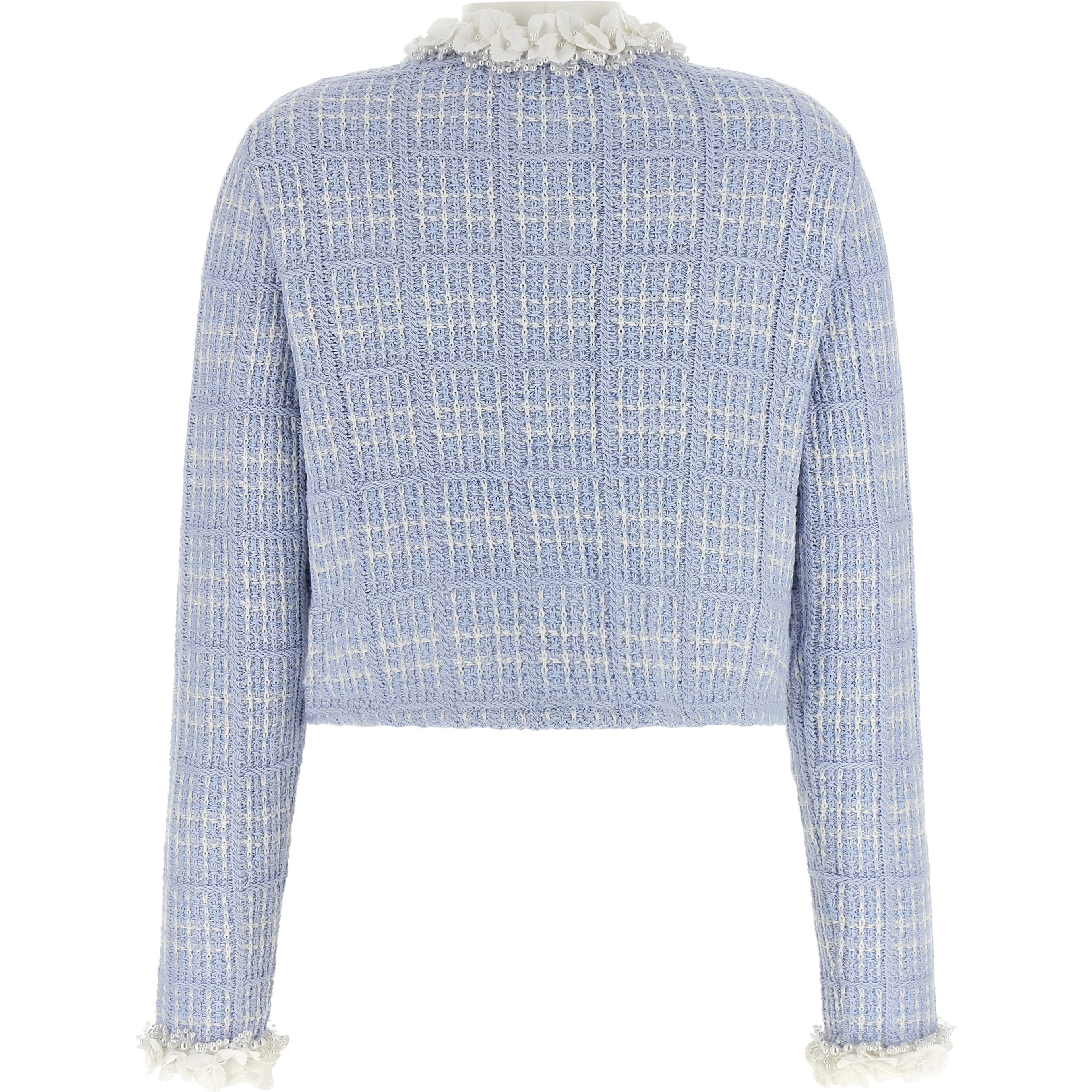 Blue Cotton Full-Length Jacket