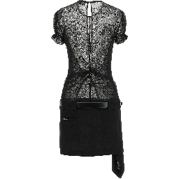 Black Polyamide Short Dress