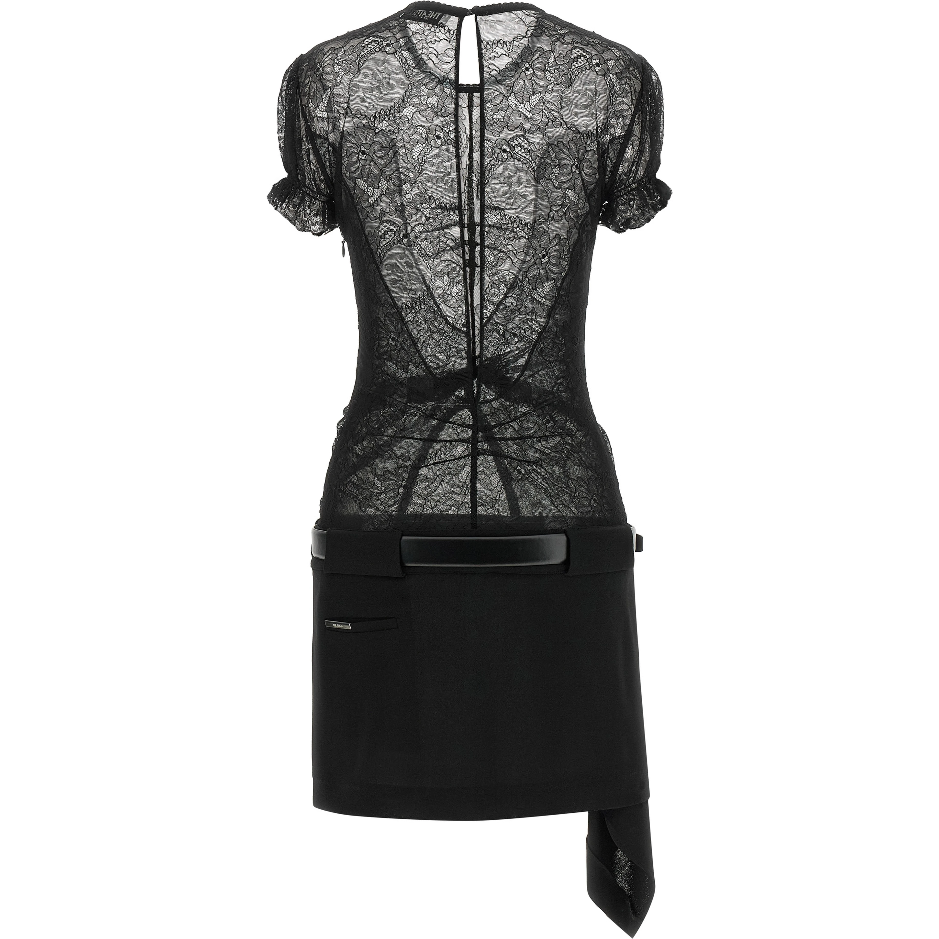 Black Polyamide Short Dress