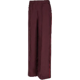 Bordeaux Silk Casual Pants