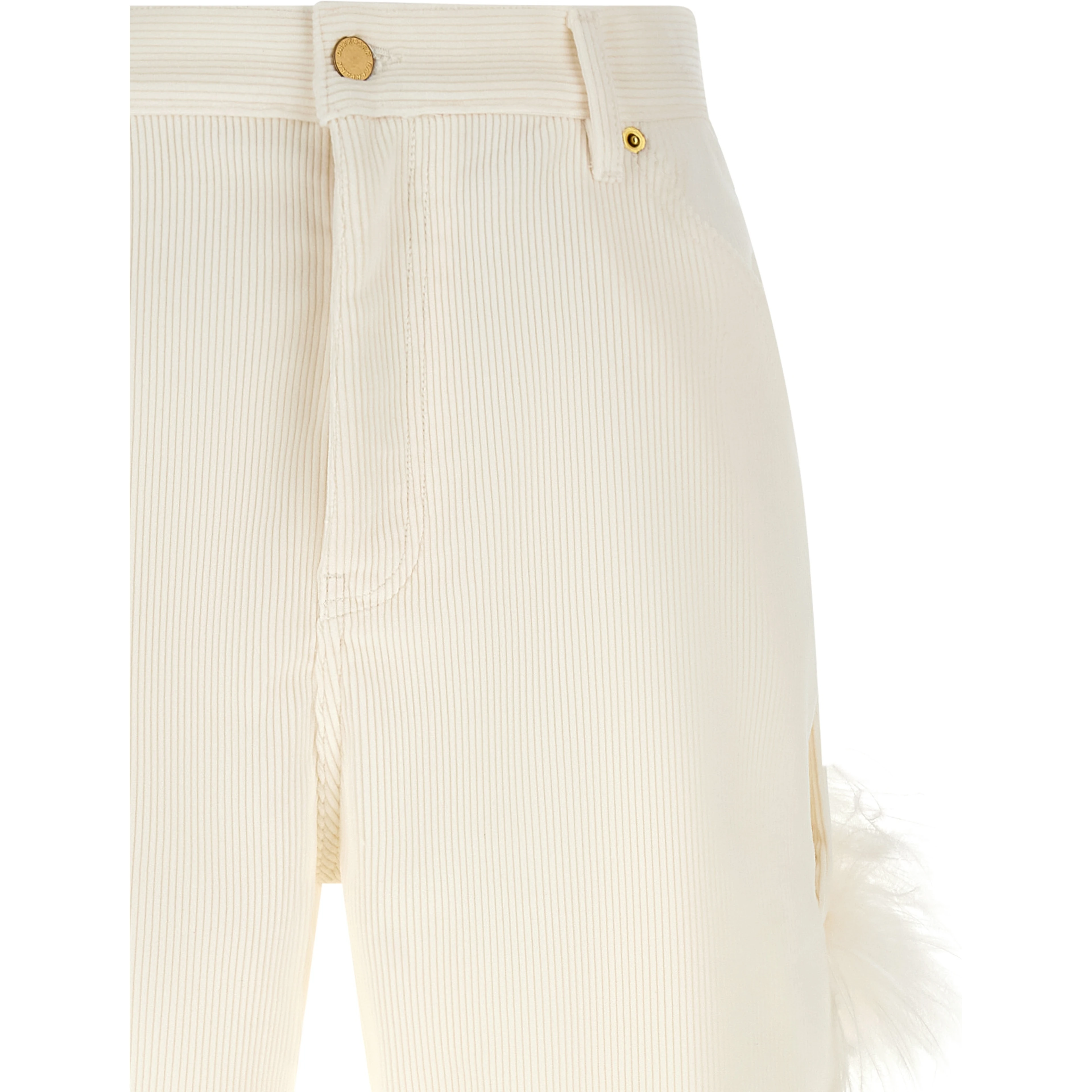 White Cotton Casual Pants