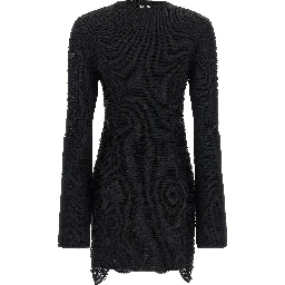 Black Viscose Short Dress