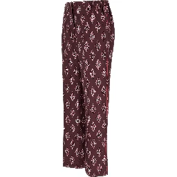 Multicolor Silk Casual Pants
