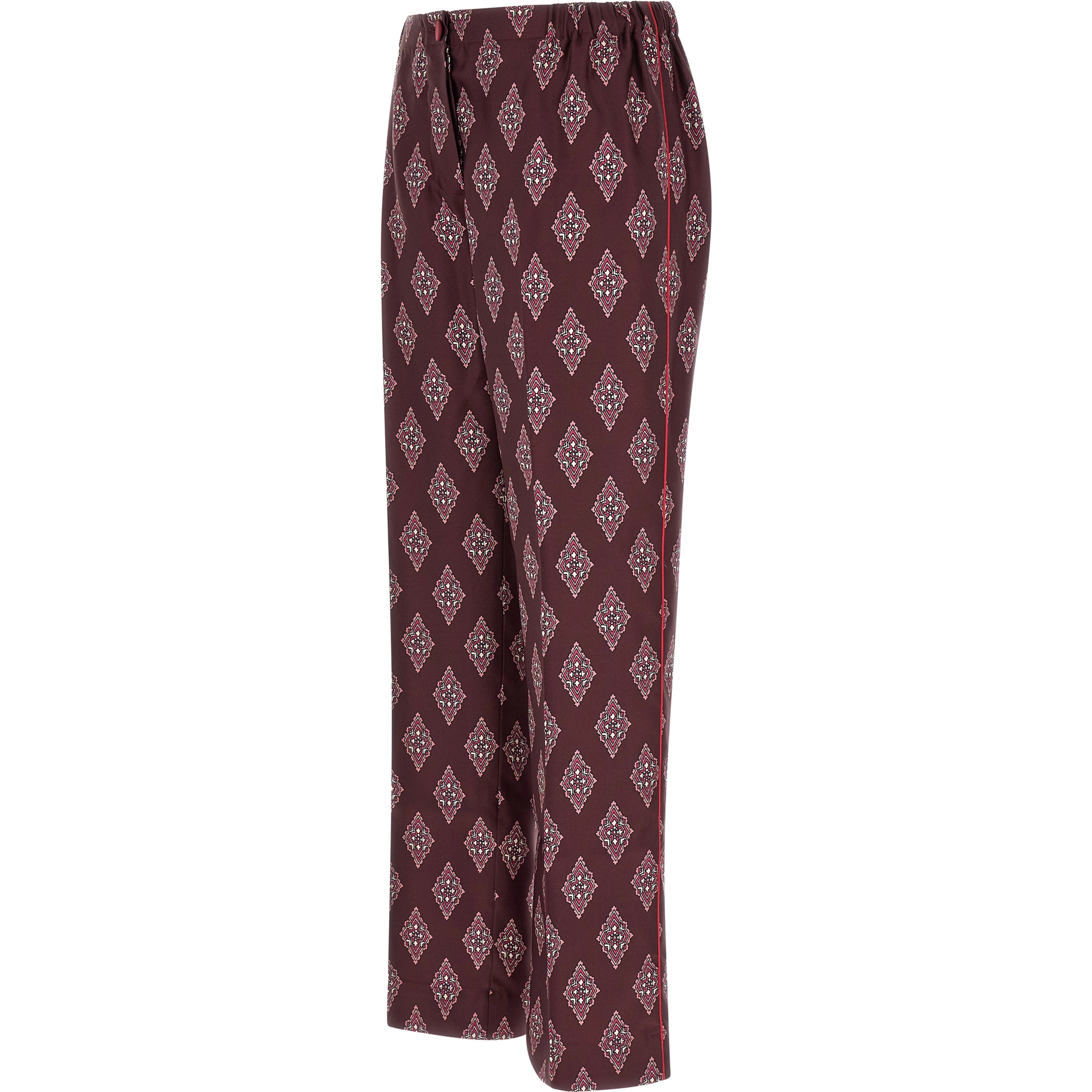 Multicolor Silk Casual Pants