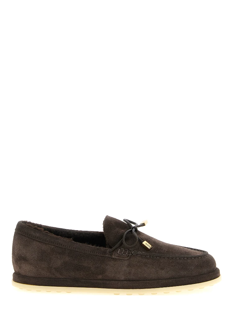 Brown Calfskin Slip-On Loafers