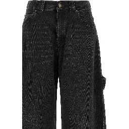 Black Cotton Relaxed Fit Jeans