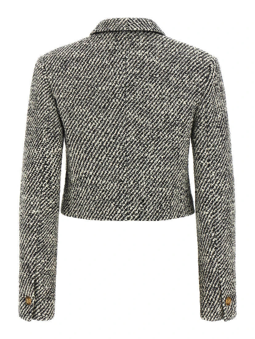 Bicolor Virgin Wool Full-Length Jacket