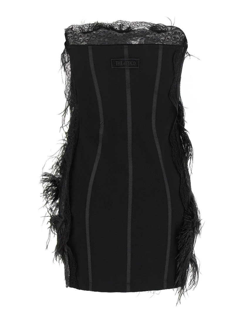 Black Polyamide Short Dress