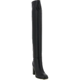 Black Calfskin Over The Knee
