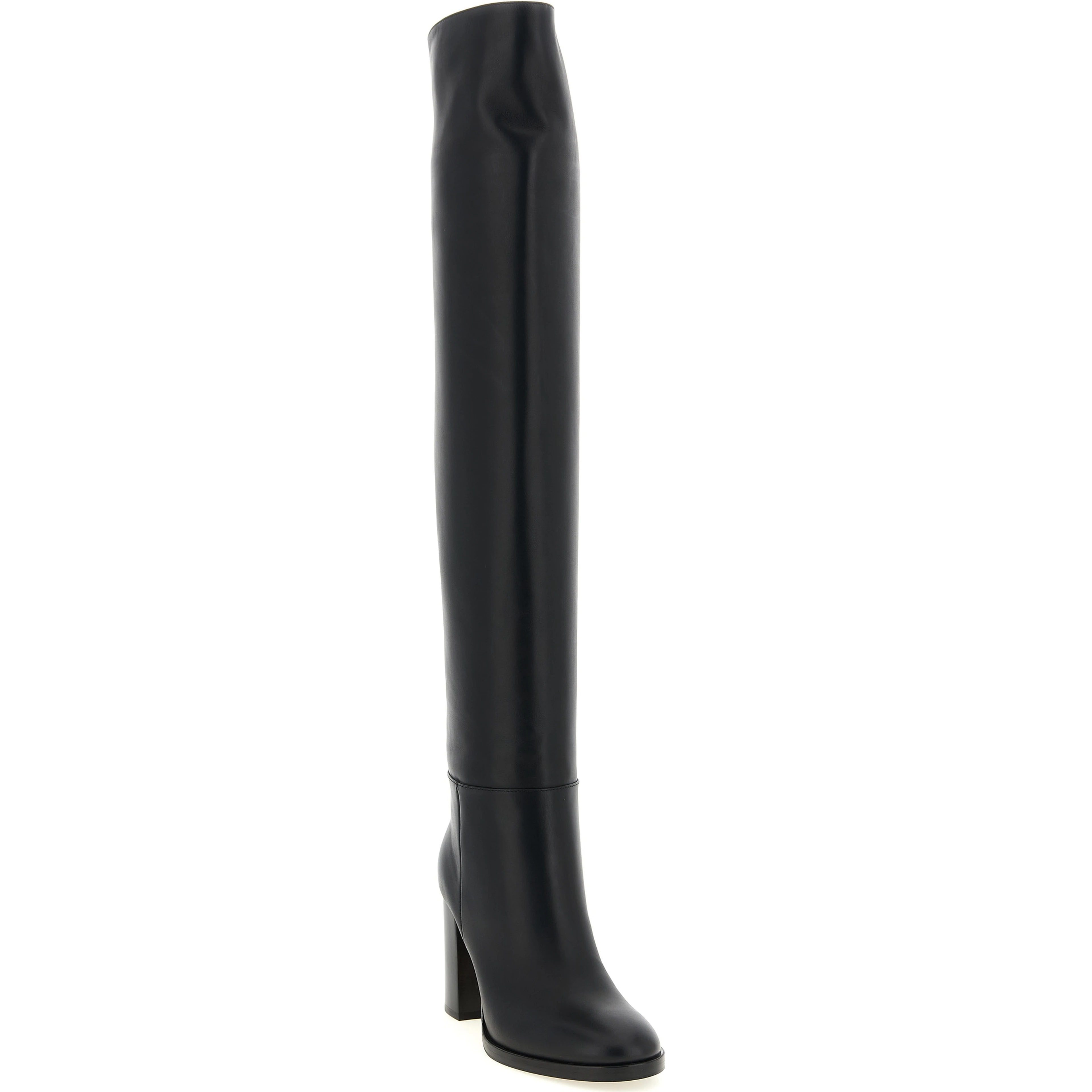 Black Calfskin Over The Knee