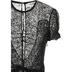 Black Polyamide Short Dress