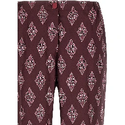 Multicolor Silk Casual Pants