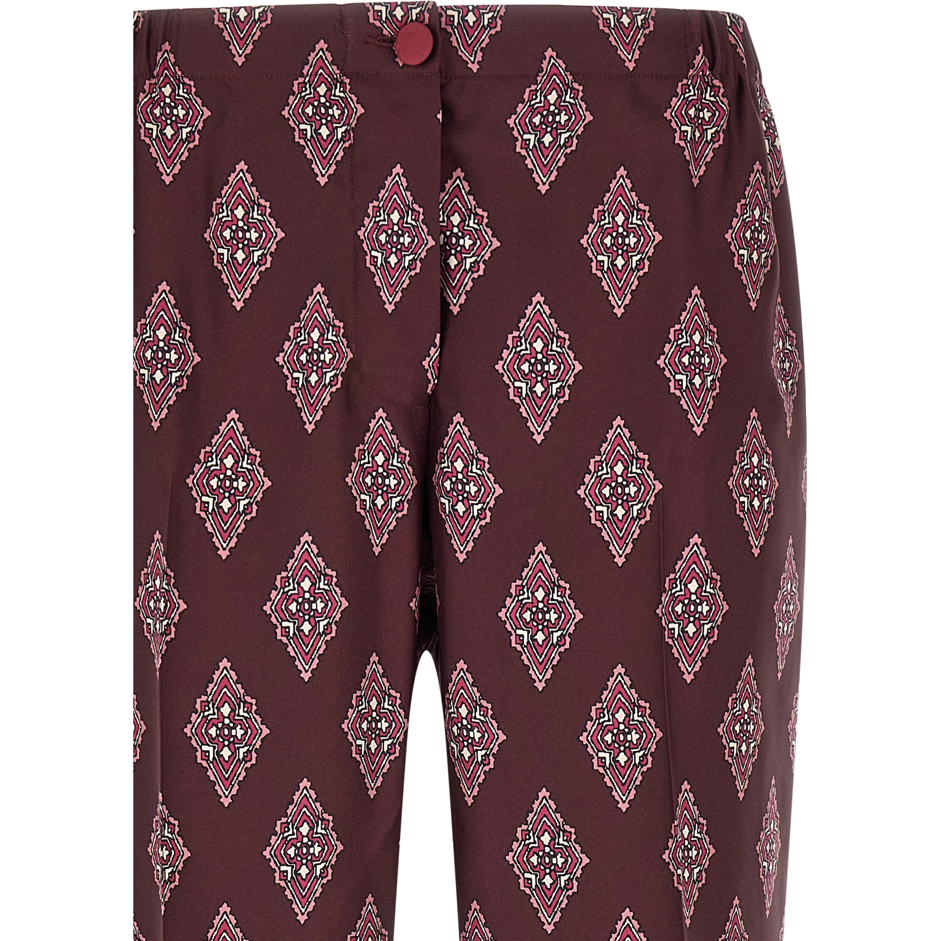 Multicolor Silk Casual Pants
