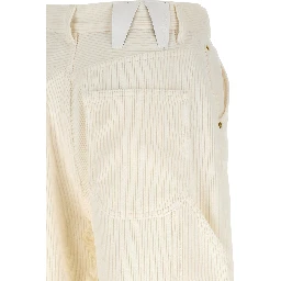 White Cotton Casual Pants