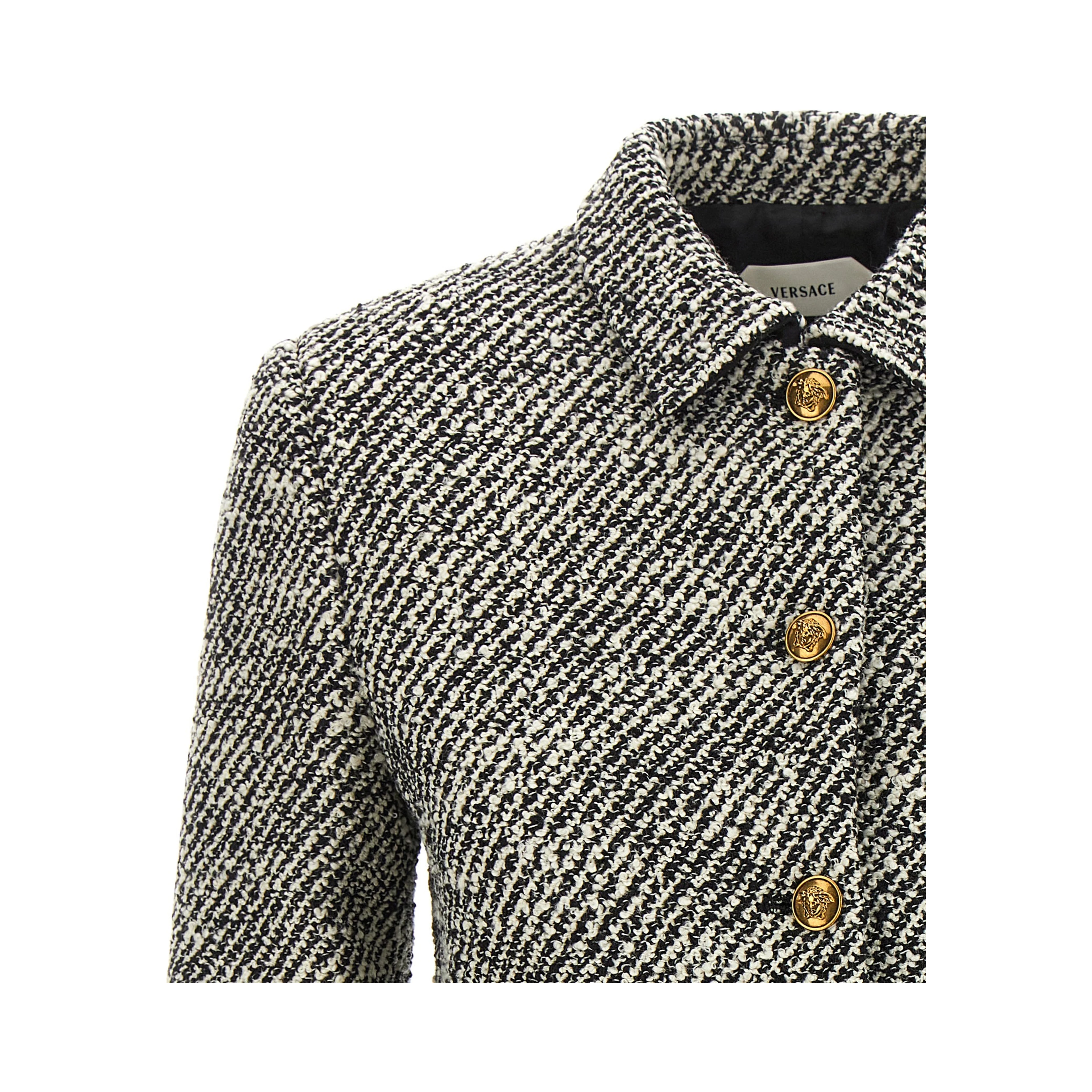 Bicolor Virgin Wool Full-Length Jacket