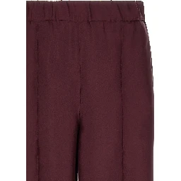 Bordeaux Silk Casual Pants