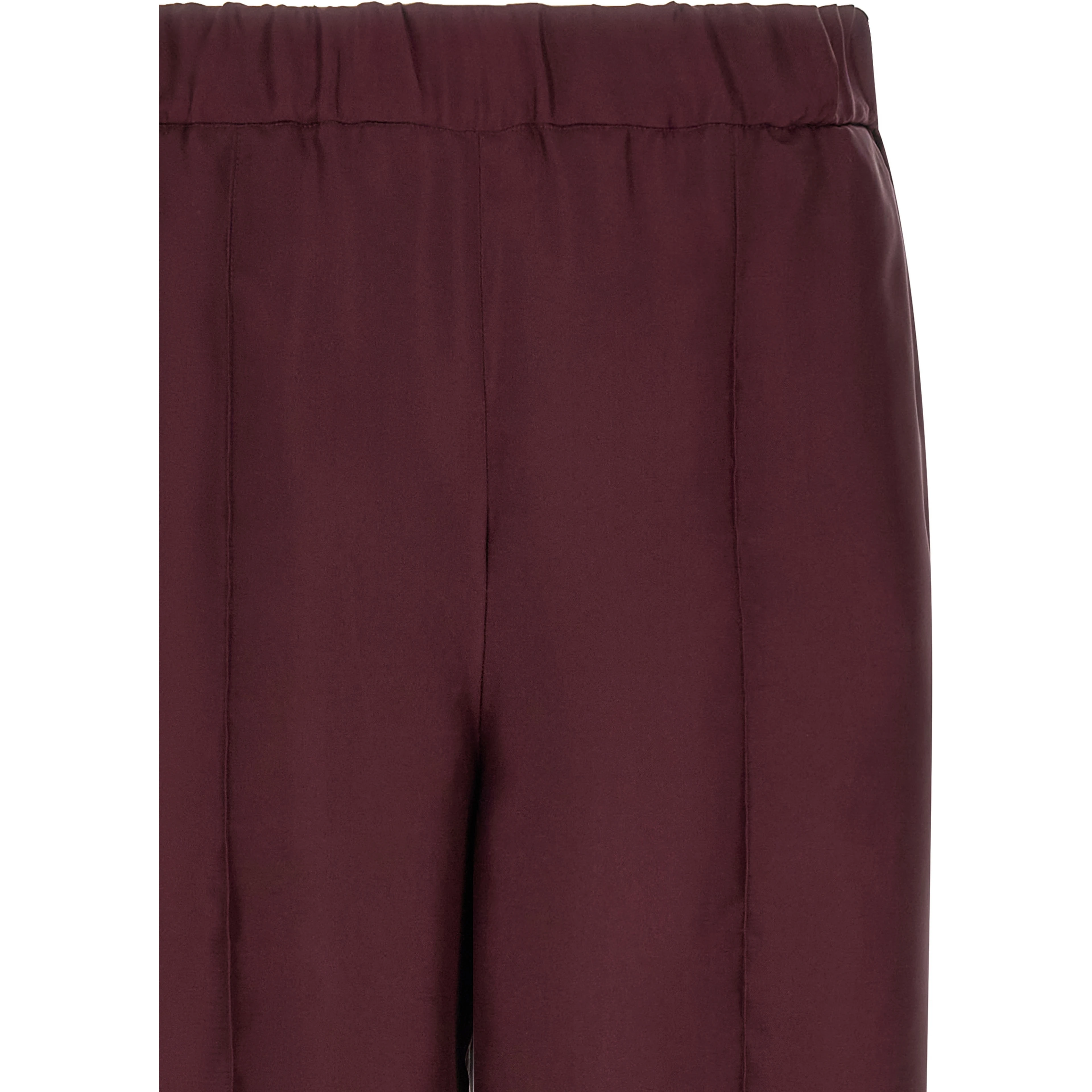 Bordeaux Silk Casual Pants