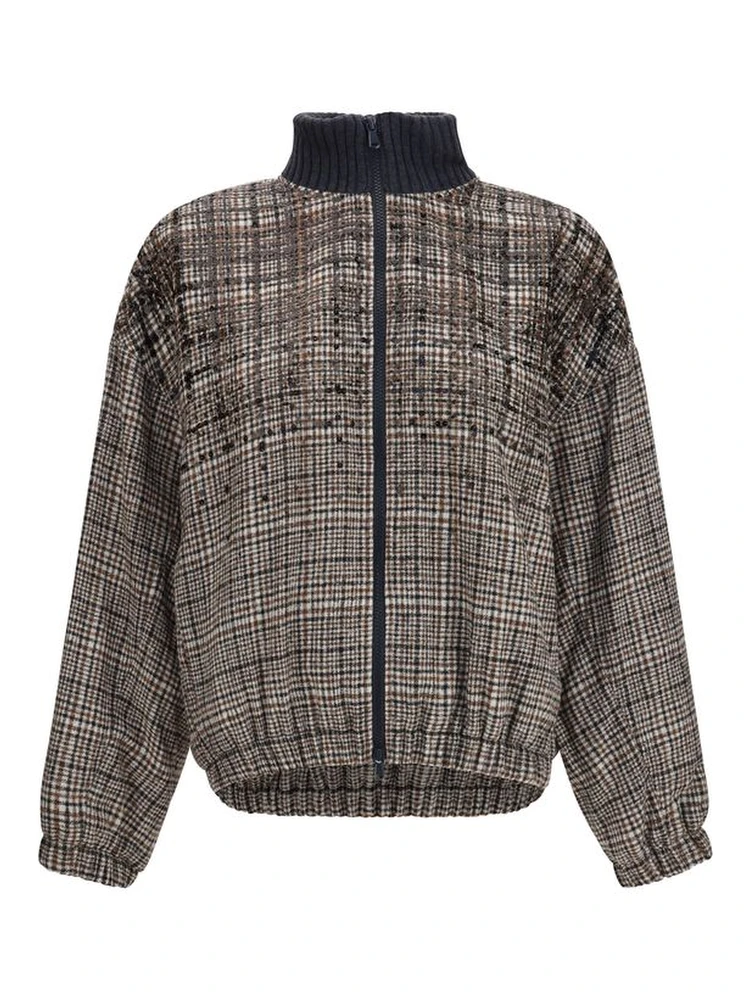 Beige Polyamide Full-Length Jacket