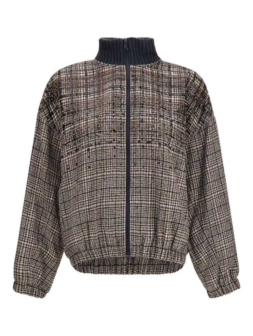 Beige Polyamide Full-Length Jacket