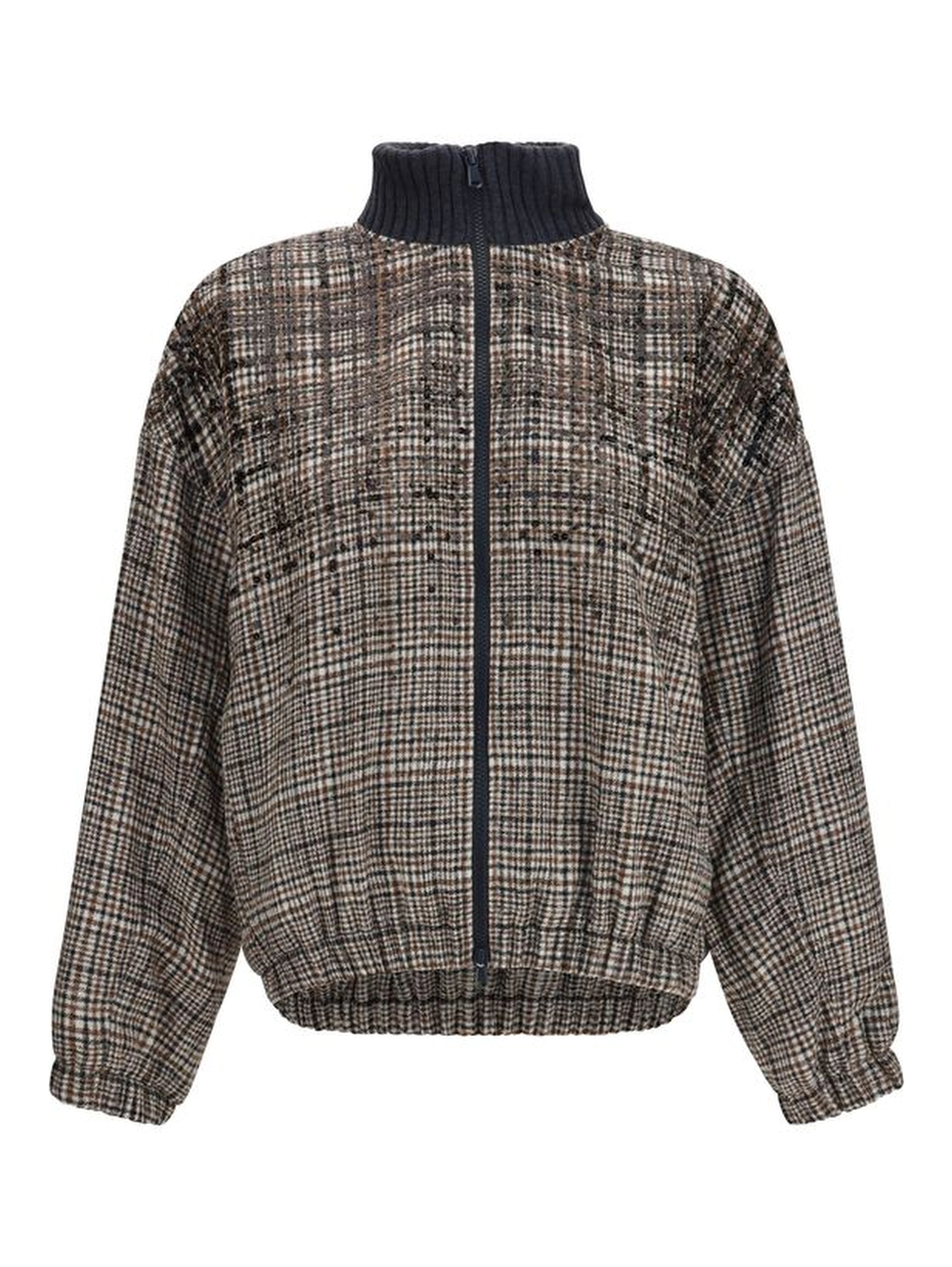 Beige Polyamide Full-Length Jacket