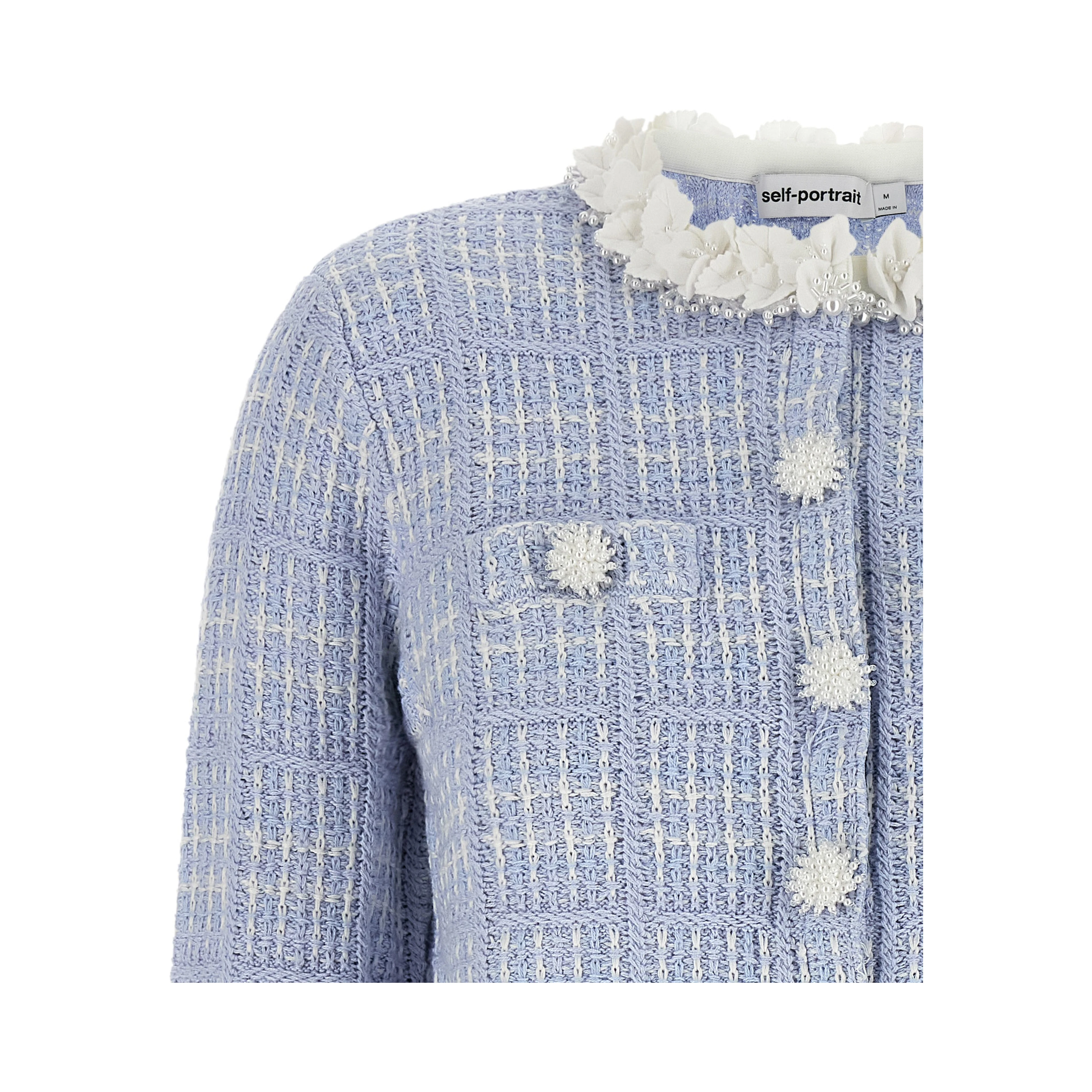 Blue Cotton Full-Length Jacket