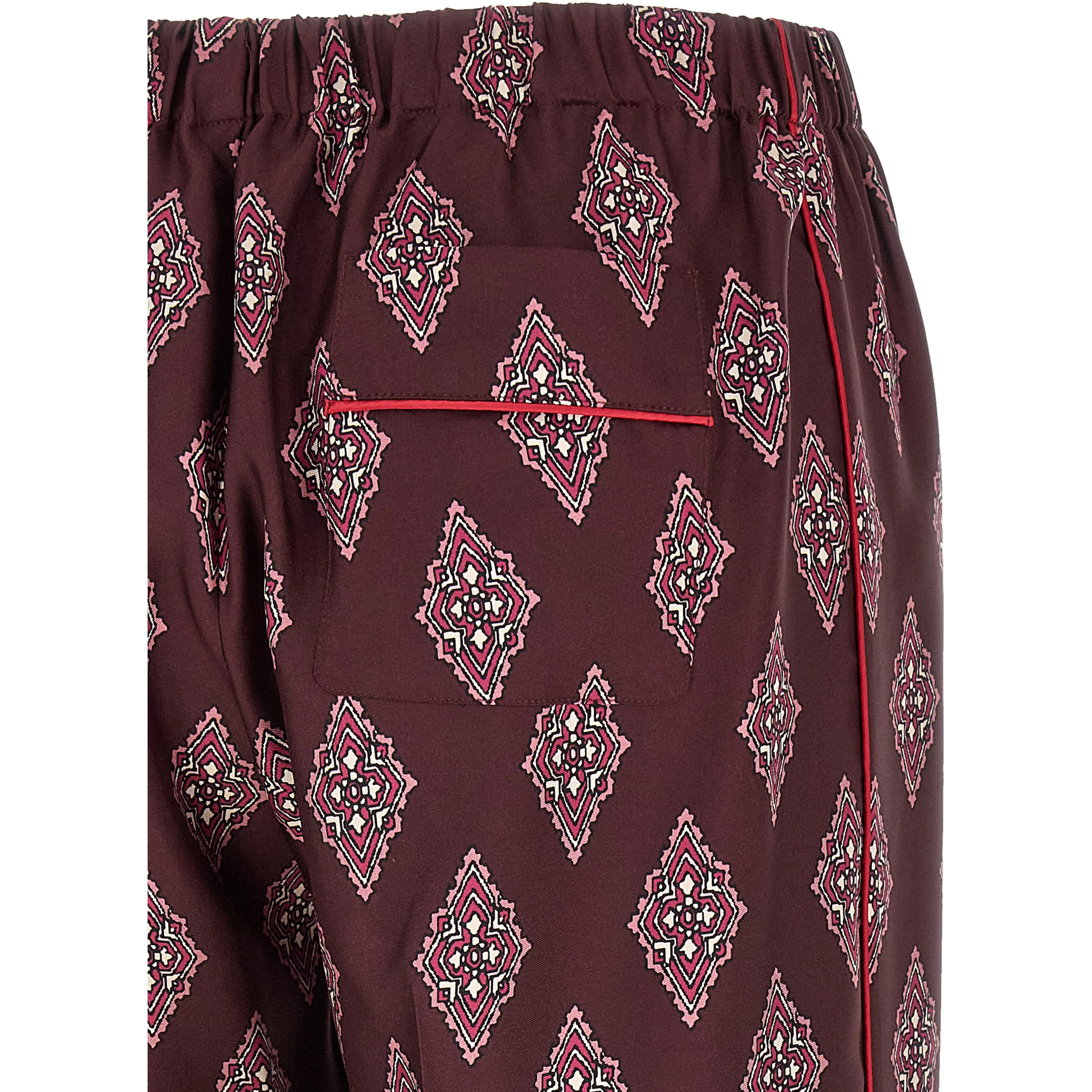 Multicolor Silk Casual Pants