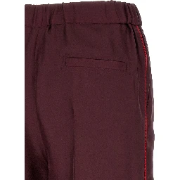 Bordeaux Silk Casual Pants
