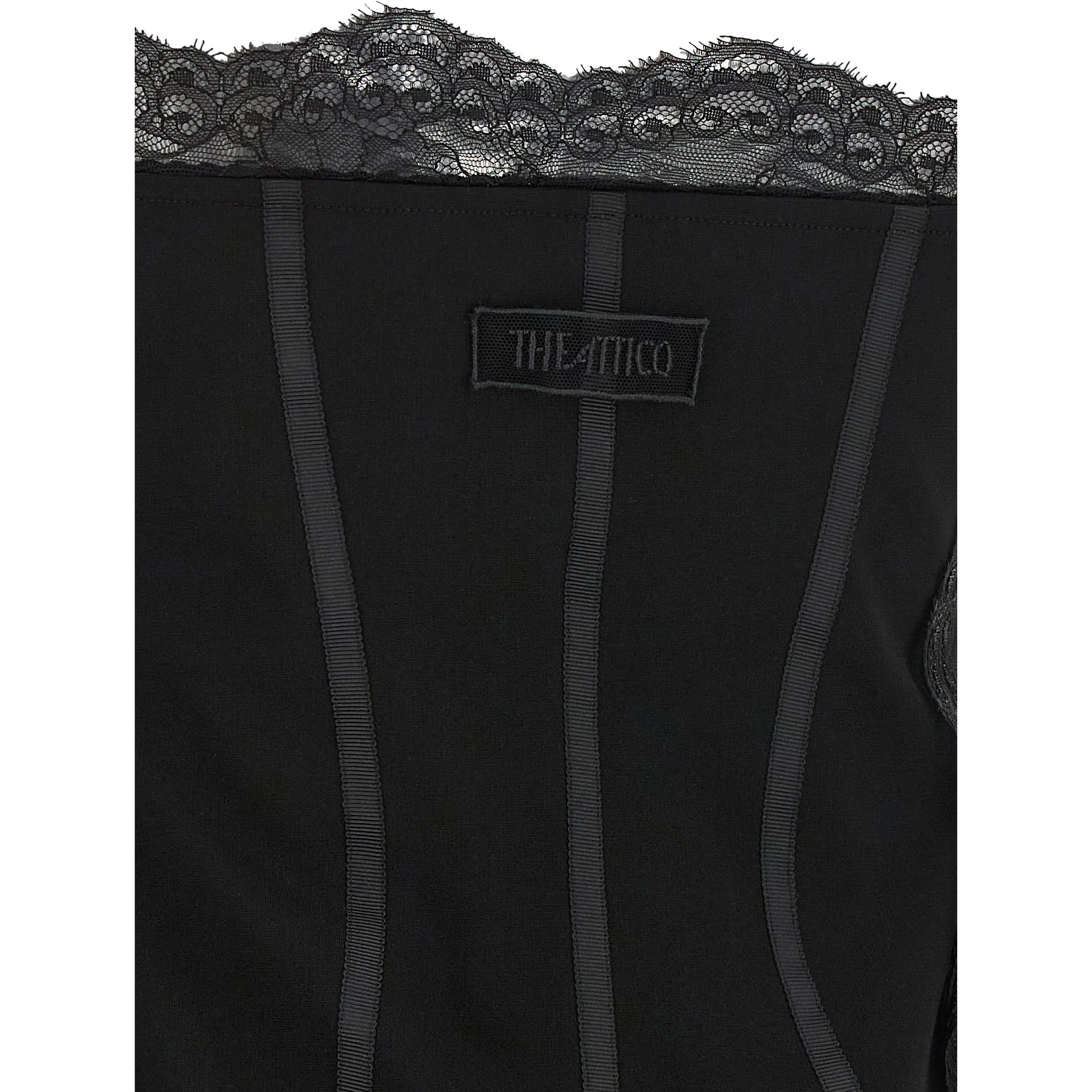 Black Polyamide Short Dress