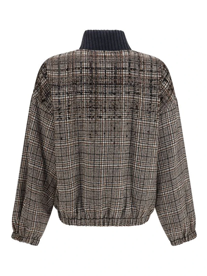 Beige Polyamide Full-Length Jacket