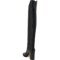Black Calfskin Over The Knee