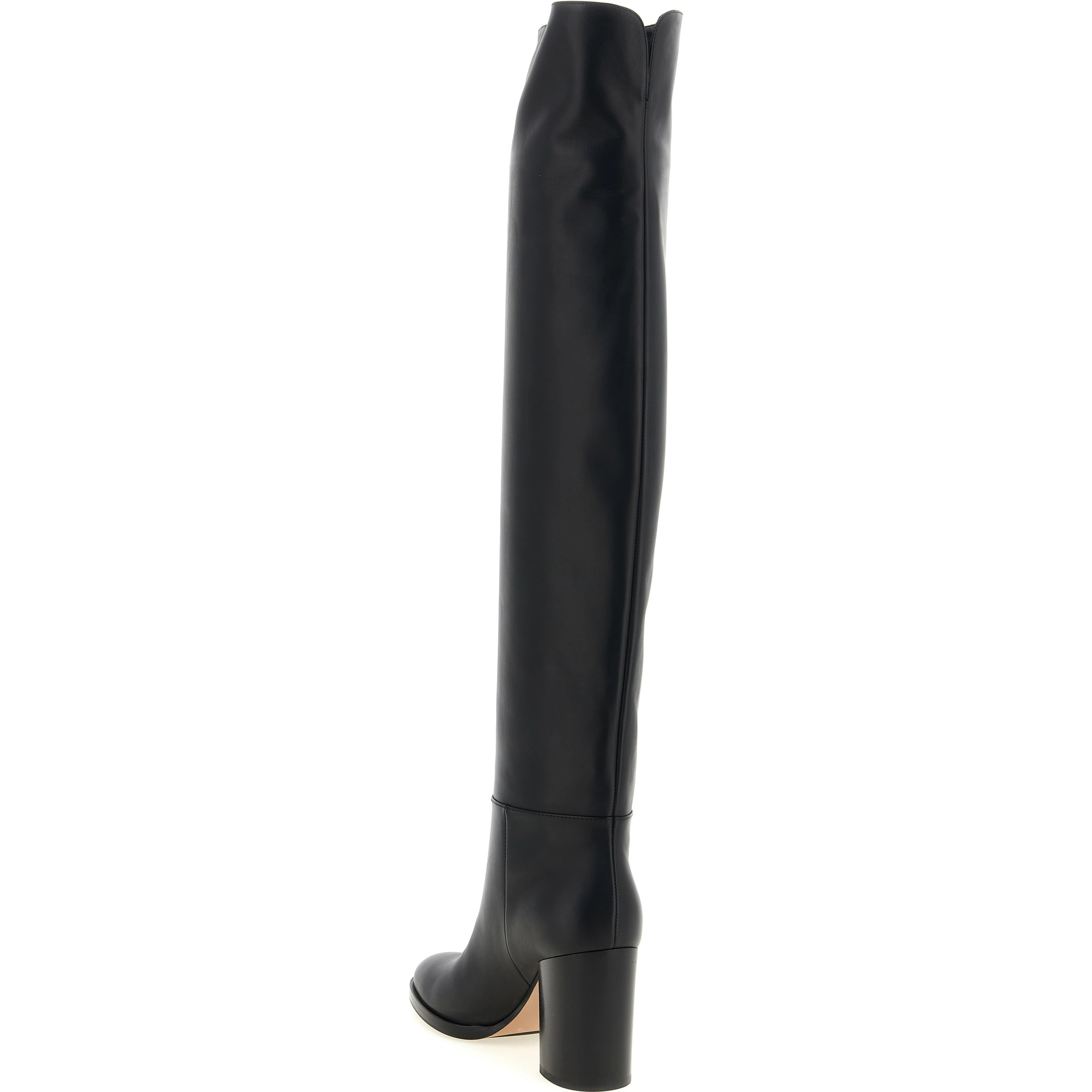 Black Calfskin Over The Knee