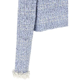 Blue Cotton Full-Length Jacket