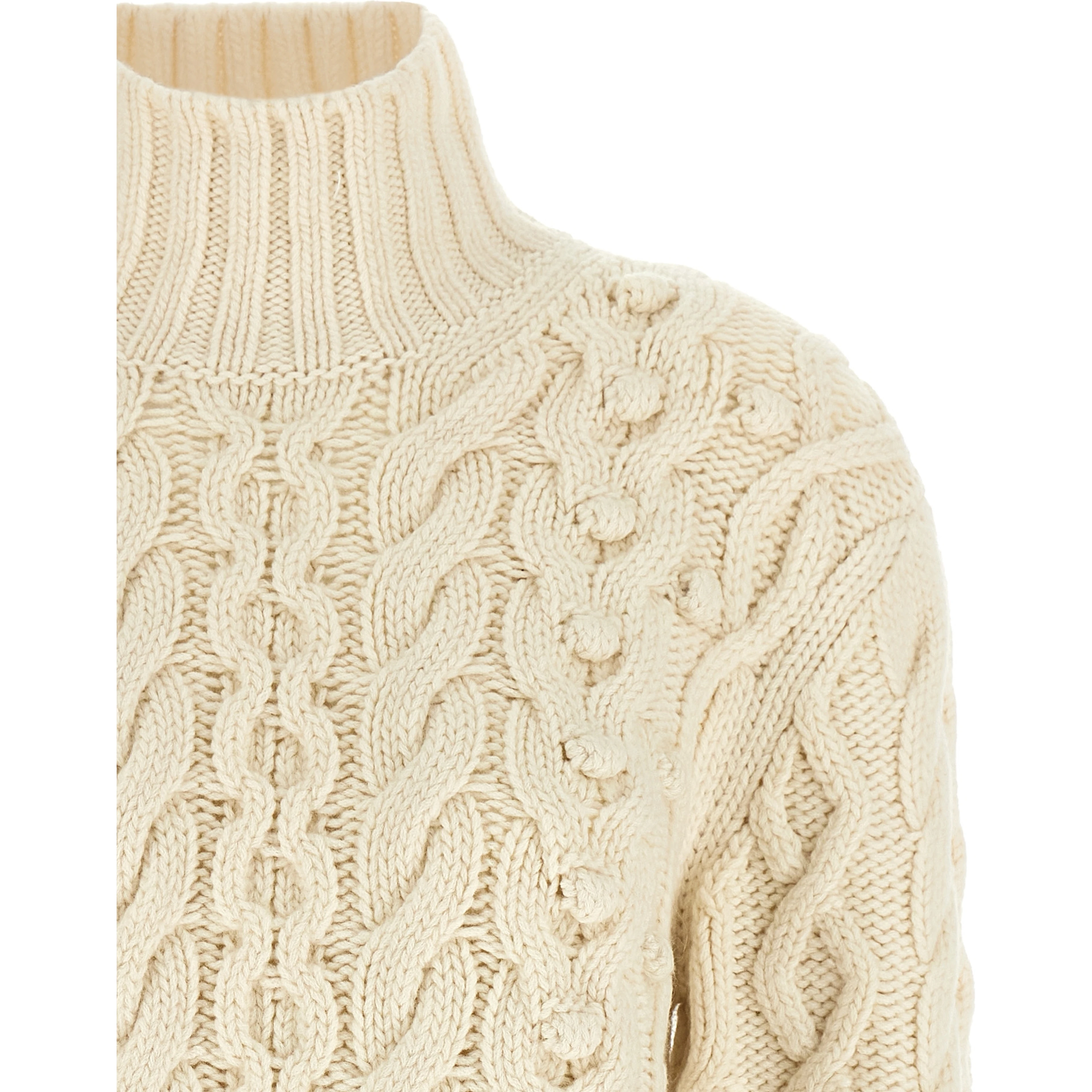 White Virgin Wool Cardigan