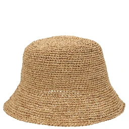Beige Raffia Bucket Hat