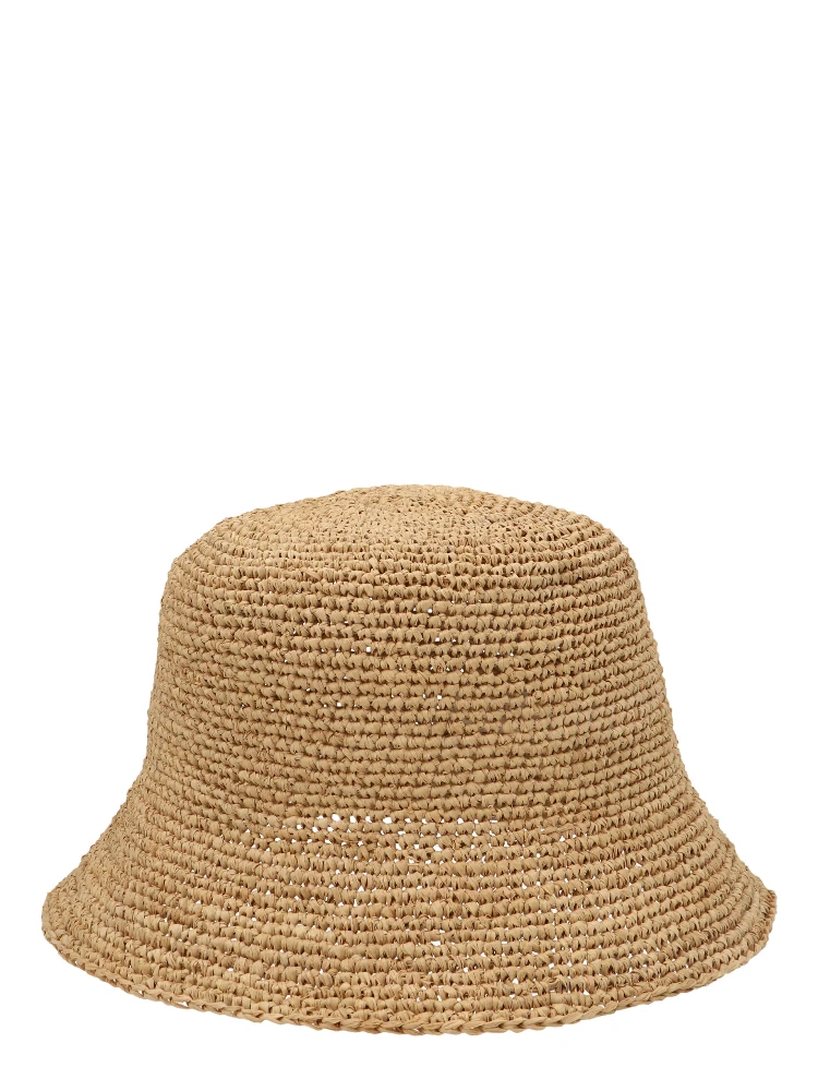Beige Raffia Bucket Hat