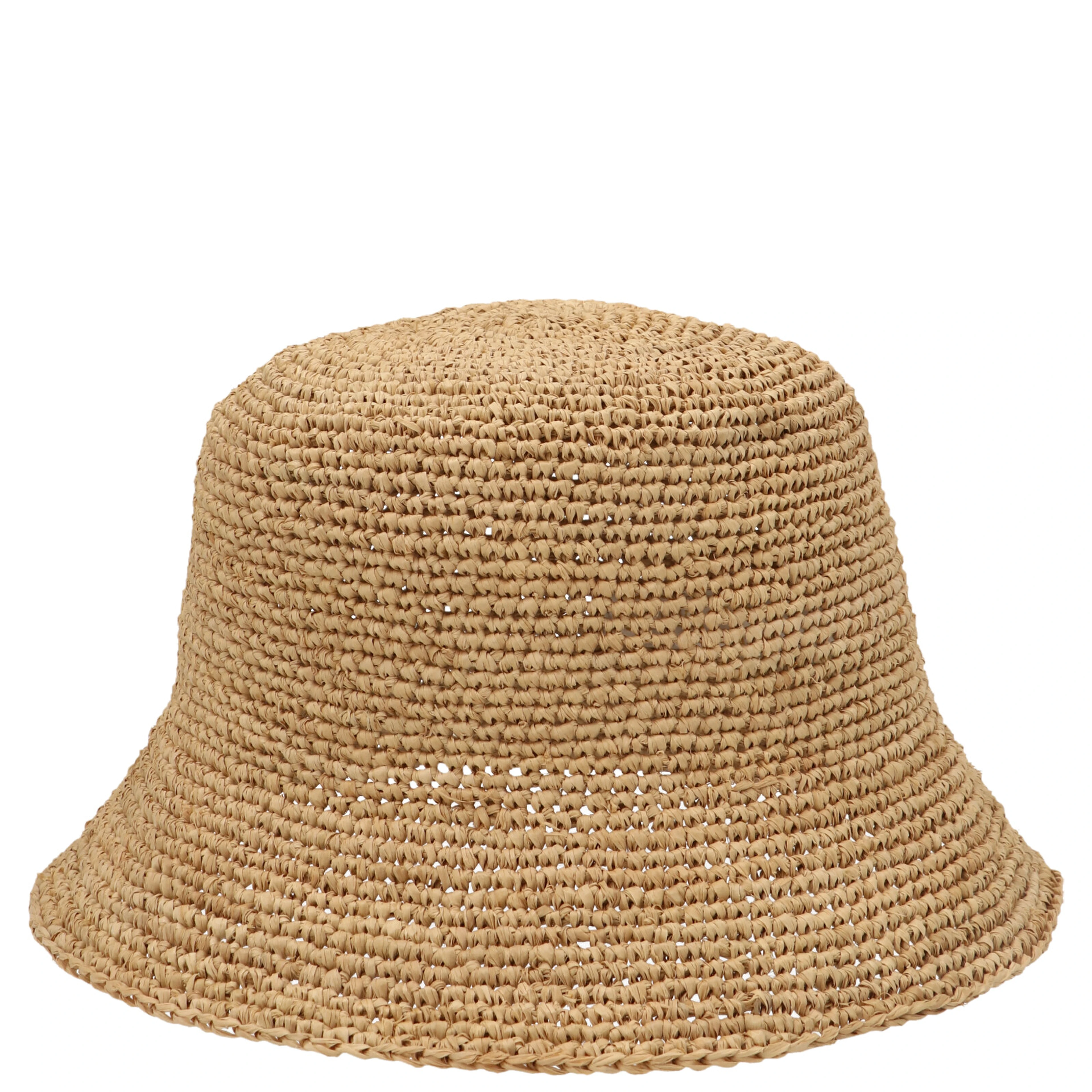 Beige Raffia Bucket Hat