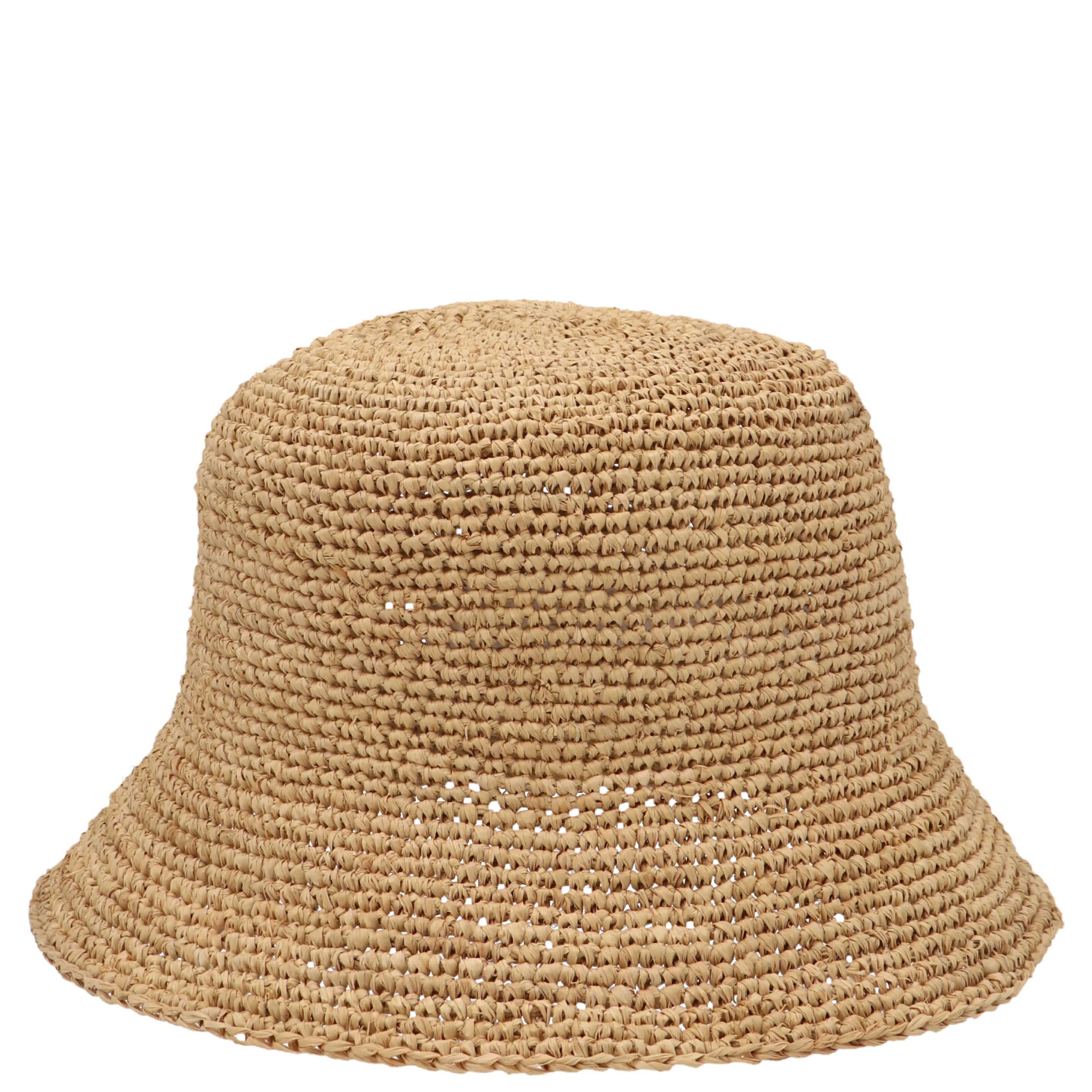 Beige Raffia Bucket Hat