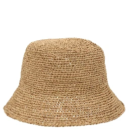 Beige Raffia Bucket Hat