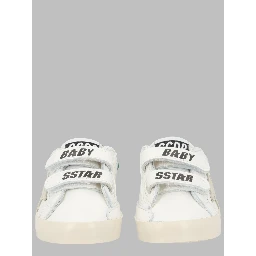 baby school nappa with print upper and strap suede star leather heel