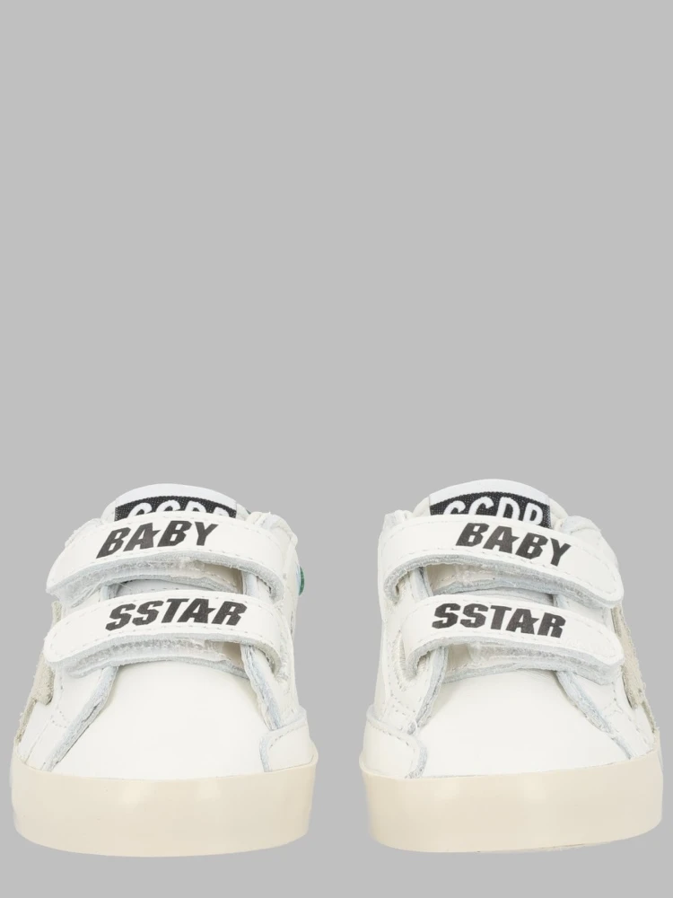 baby school nappa with print upper and strap suede star leather heel