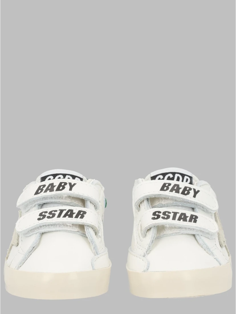 baby school nappa with print upper and strap suede star leather heel