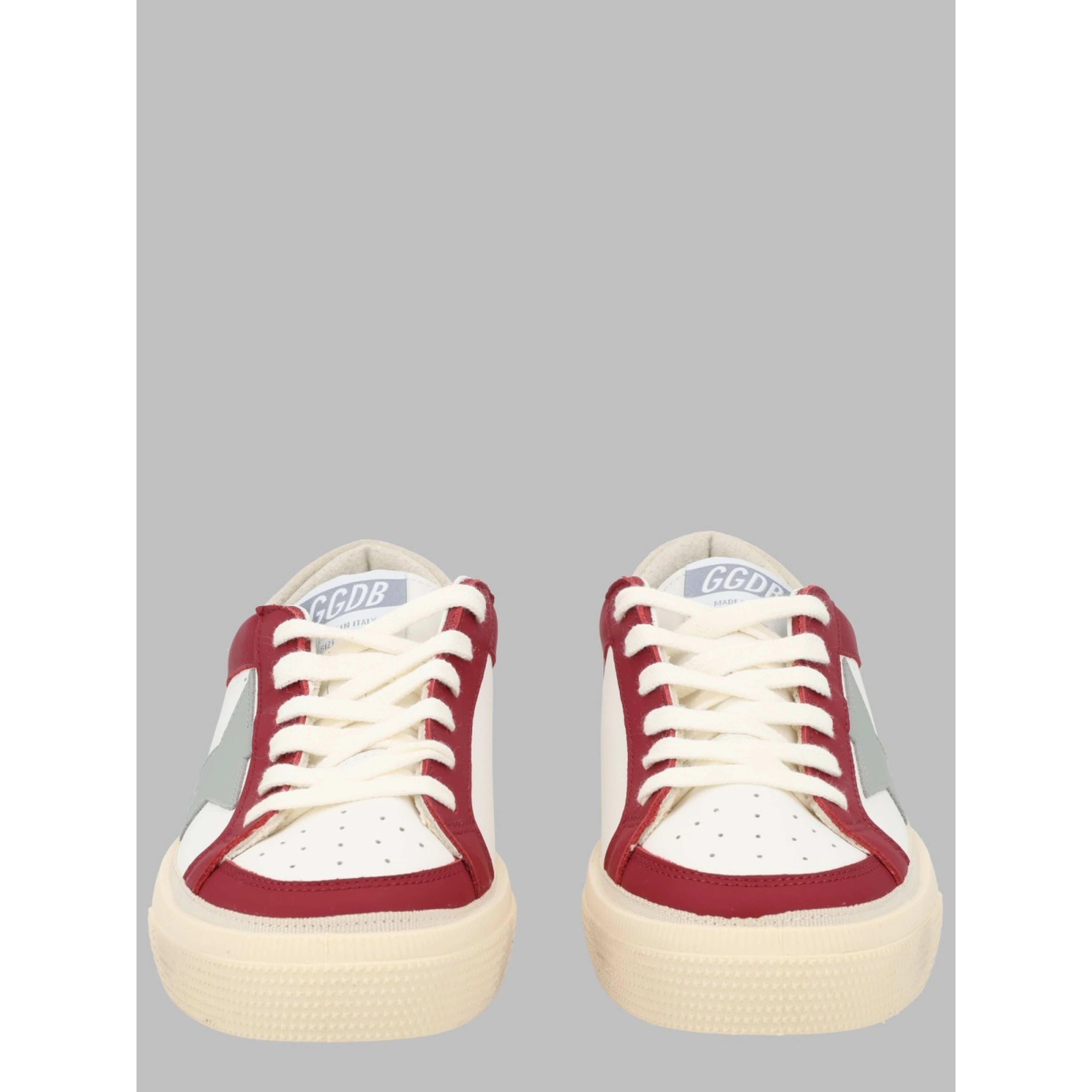 may with double quarter and toe leather upper star toe and tongue suede heel