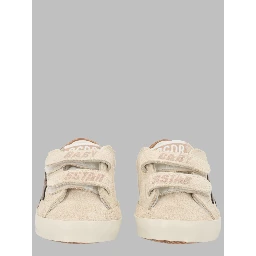 baby school nappa with print upper and strap suede star leather heel