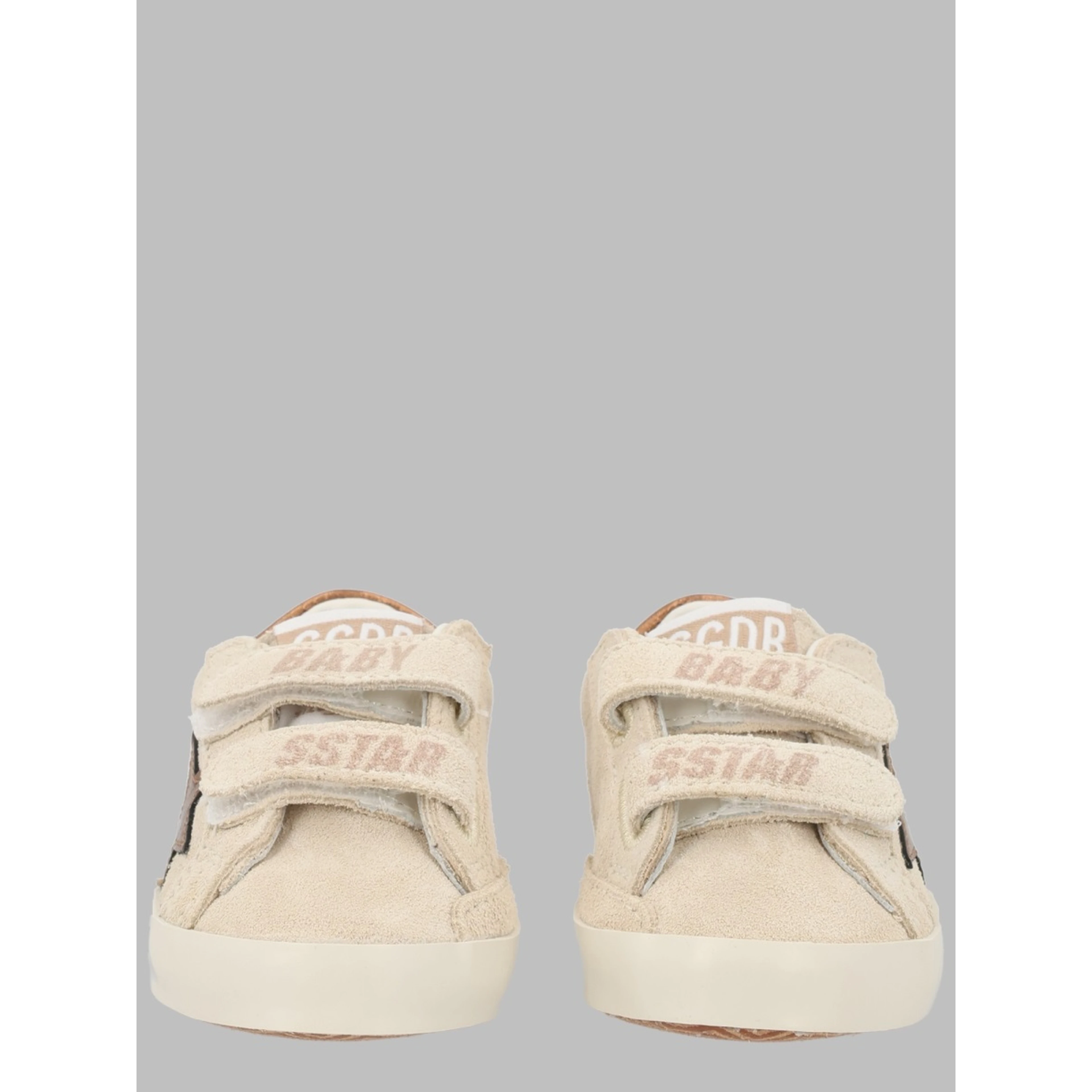 baby school nappa with print upper and strap suede star leather heel