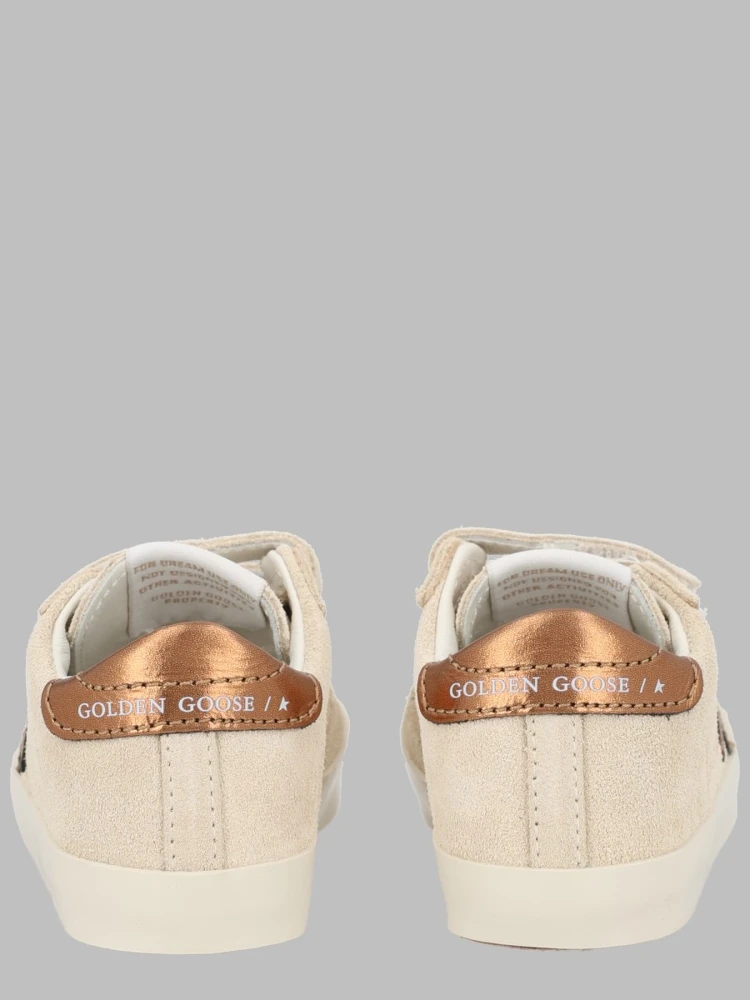 baby school nappa with print upper and strap suede star leather heel alternative