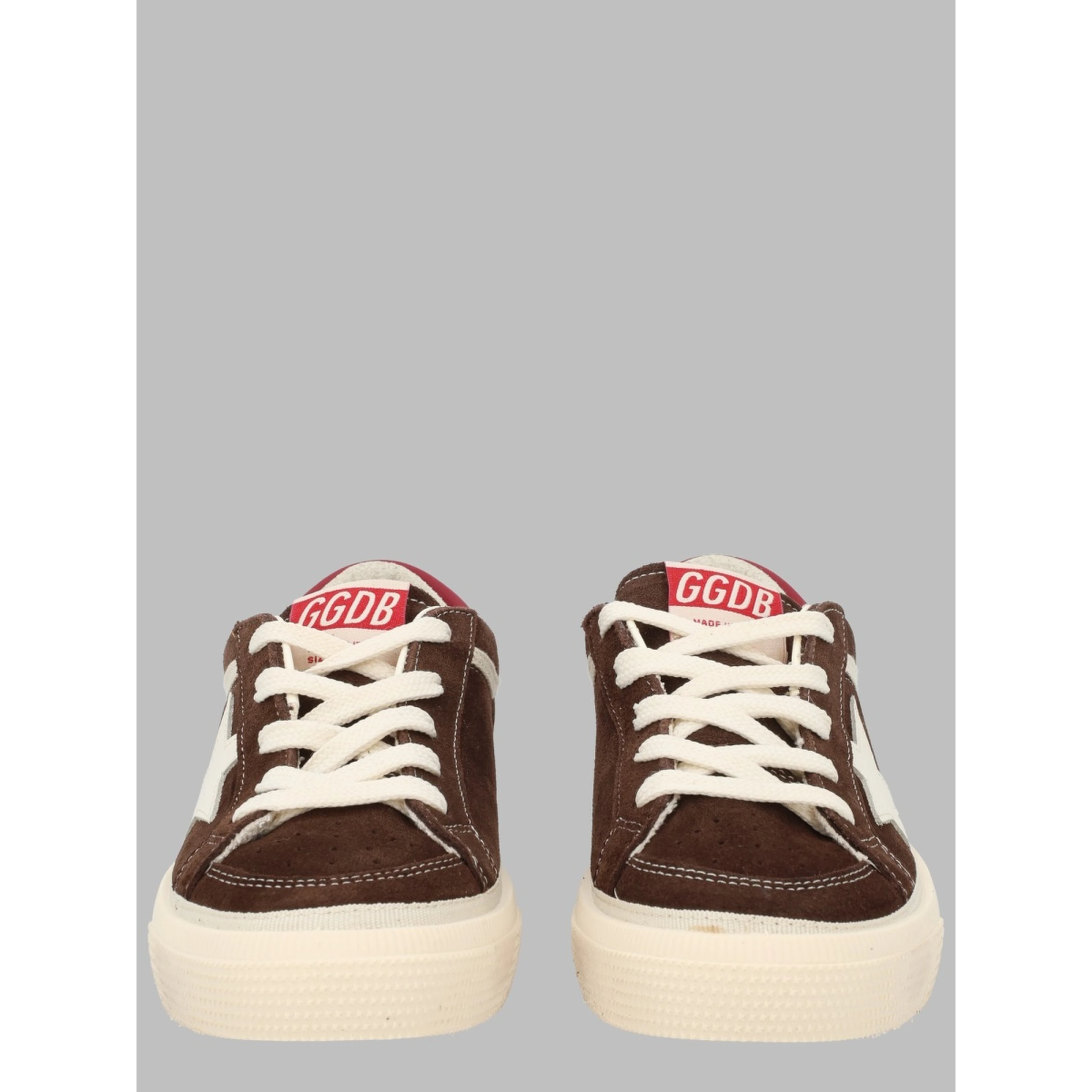may suede upper and toe leather star and heel signature foxing