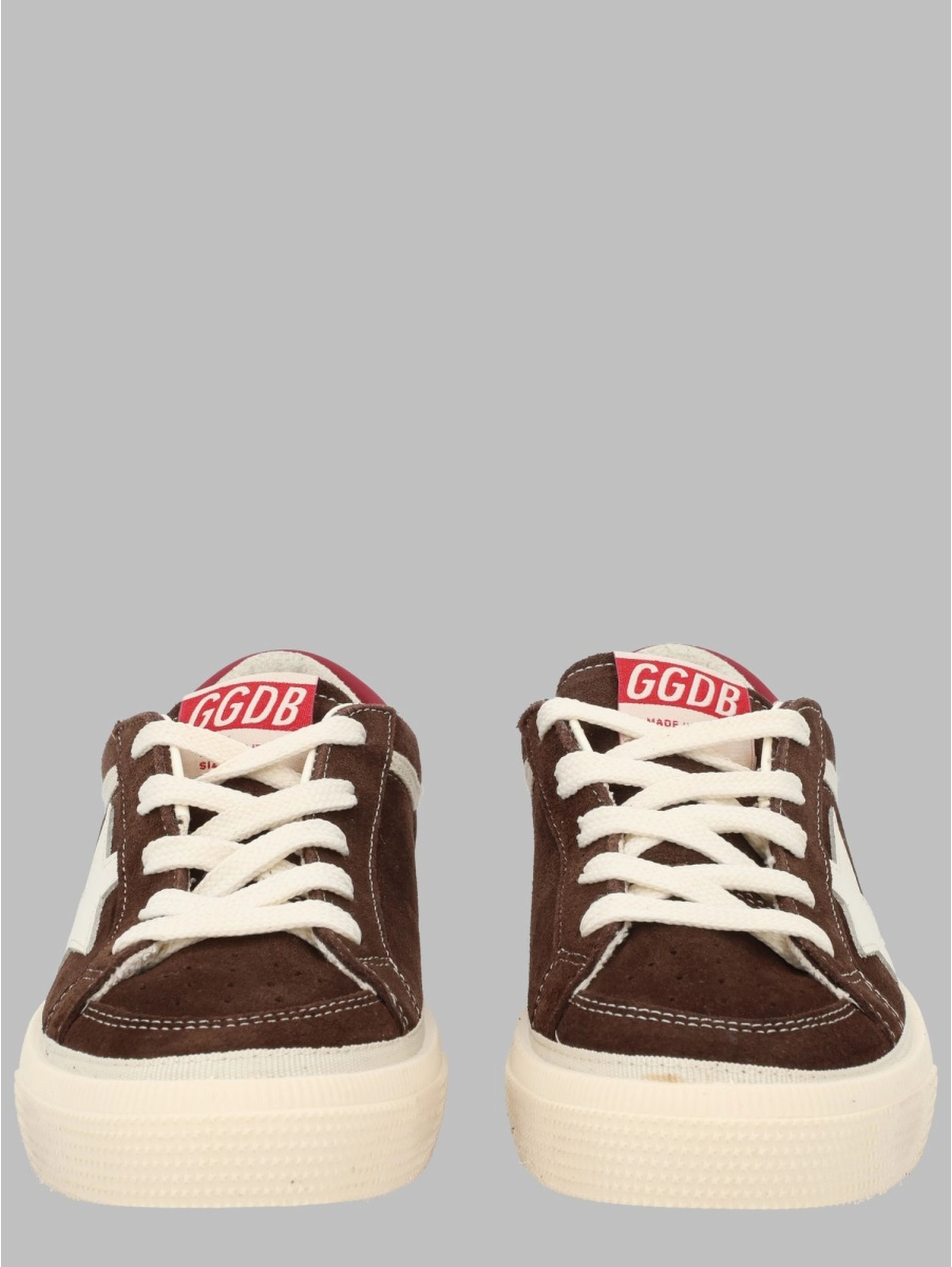 may suede upper and toe leather star and heel signature foxing