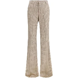 Beige Wool Oves Aries Flared Pants