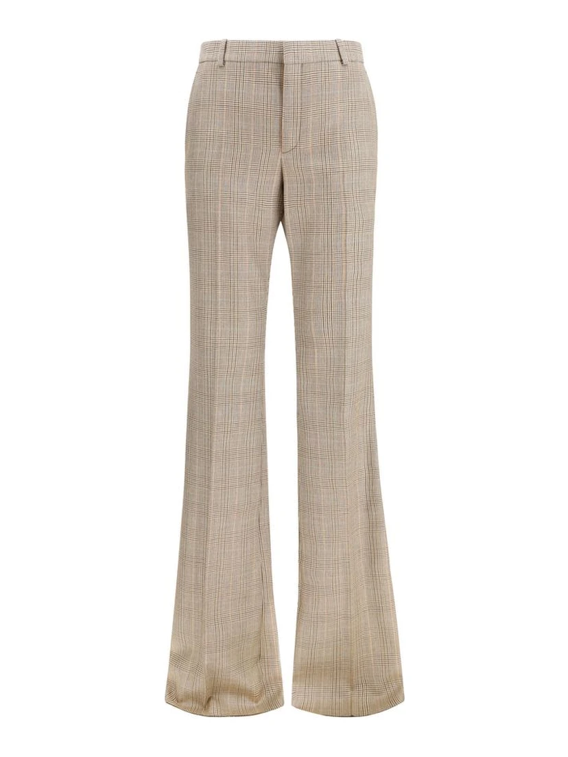 Beige Wool Oves Aries Flared Pants