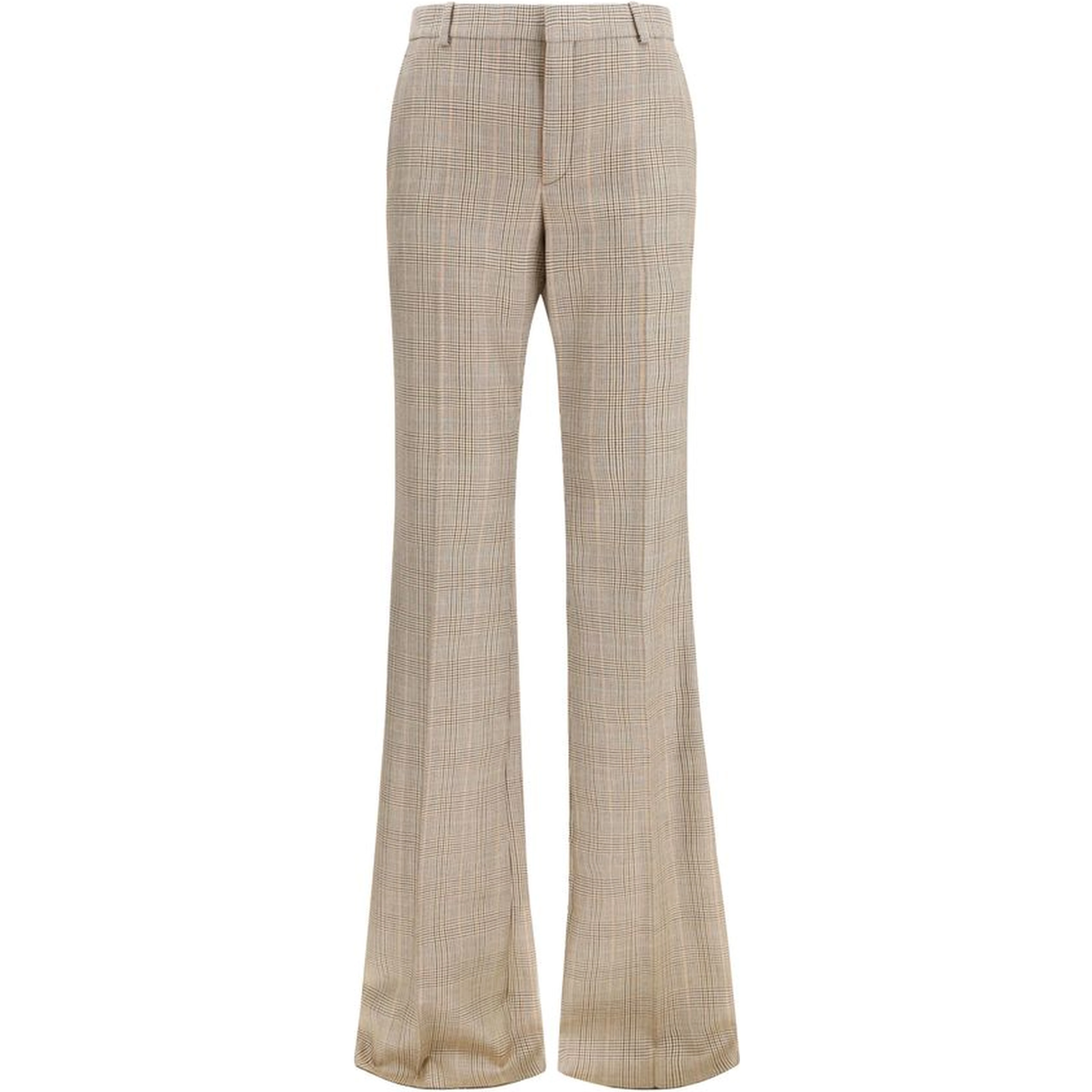 Beige Wool Oves Aries Flared Pants
